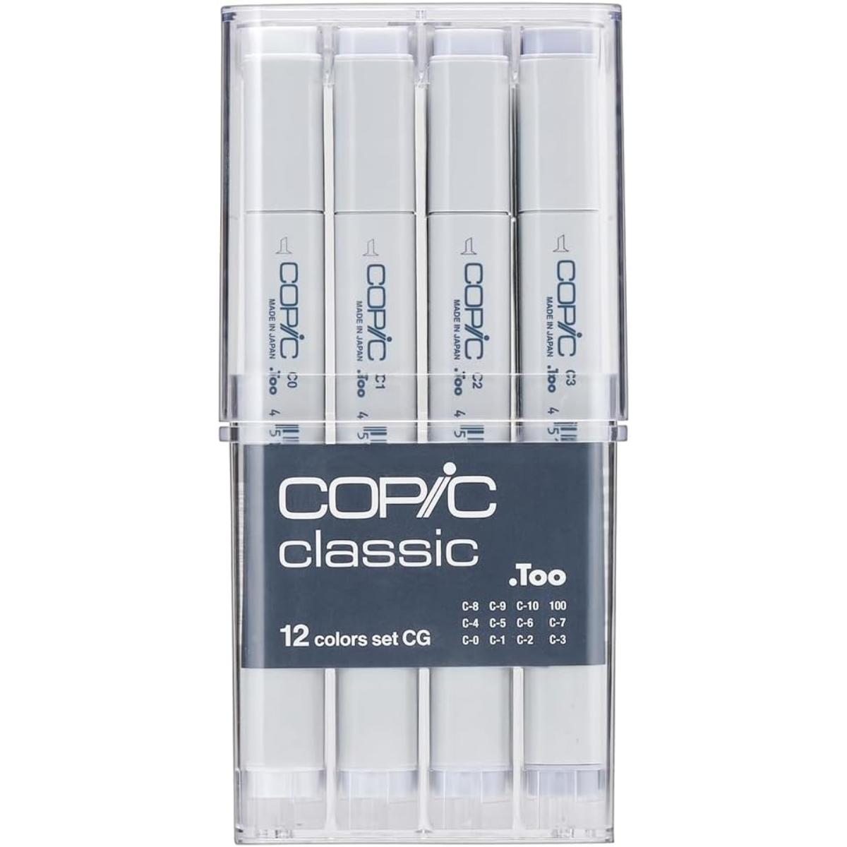 Copic Classic - Estojo com 12 Tons de Cinza - Cool Grey