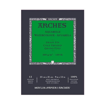 Papel Para Aquarela Arches Grao Fino - 300g - 23x31cm - 12 Folhas