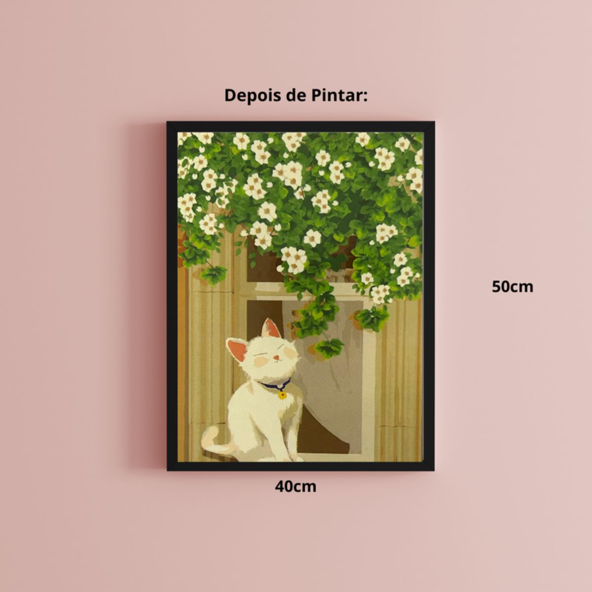 Kit Pintura Numerada em Tela - Cute Kitten - 40x50cm