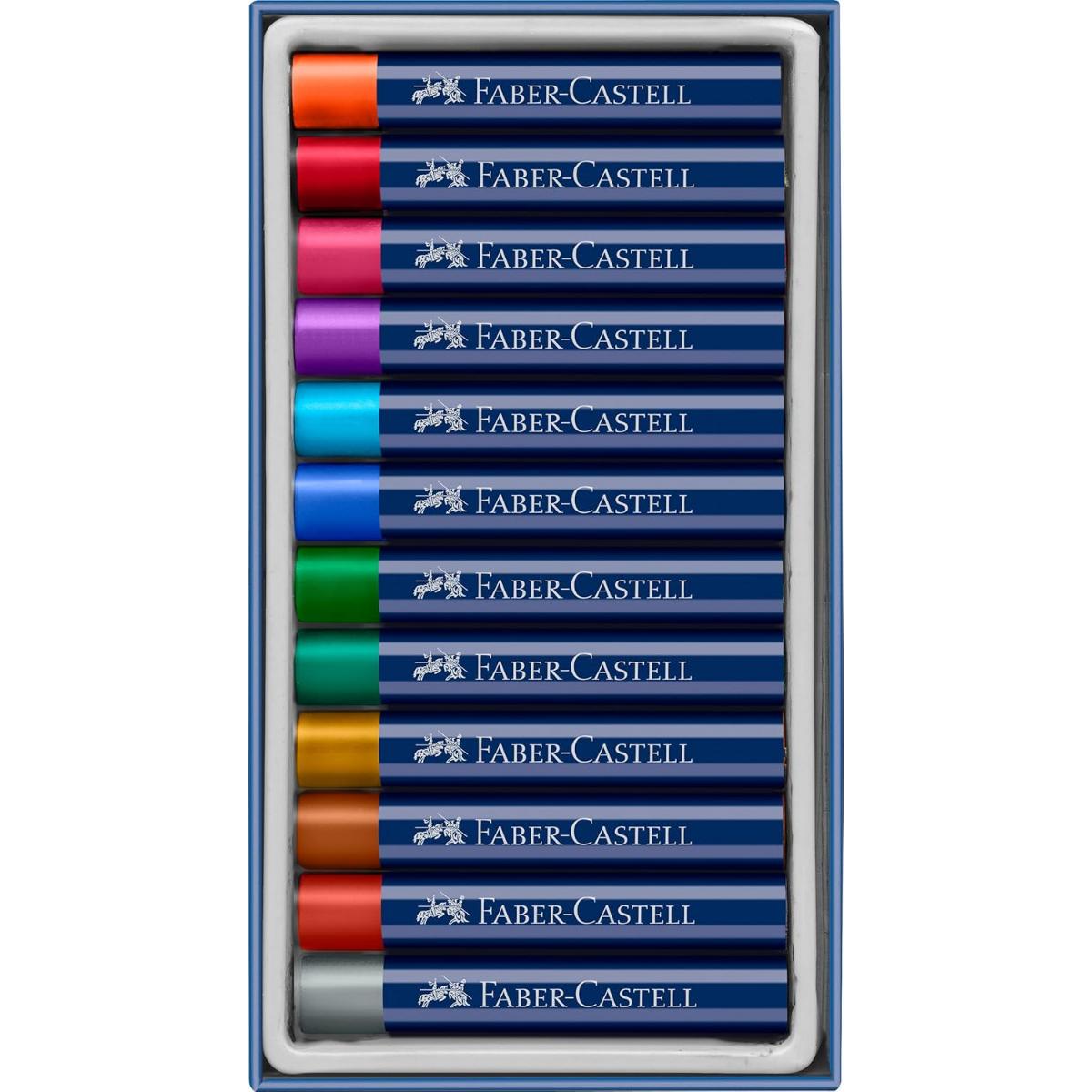 Giz Pastel Oleoso Faber-Castell - 12 Cores Metálicas