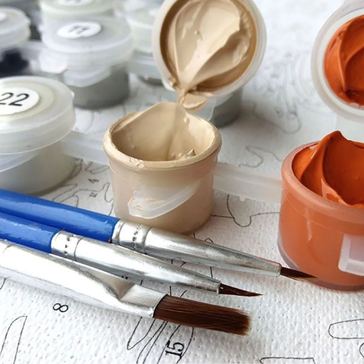 Kit Pintura Numerada em Tela - Margaridas - 40x50cm