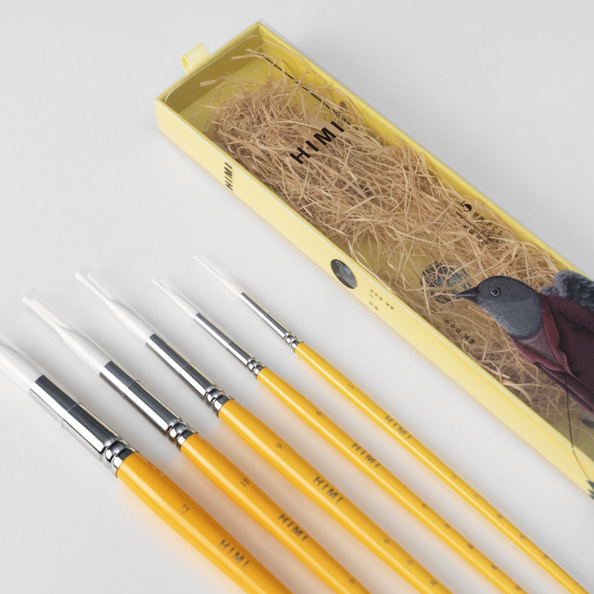 Kit Pincel para Guache HIMI com 5 – Cabo Amarelo