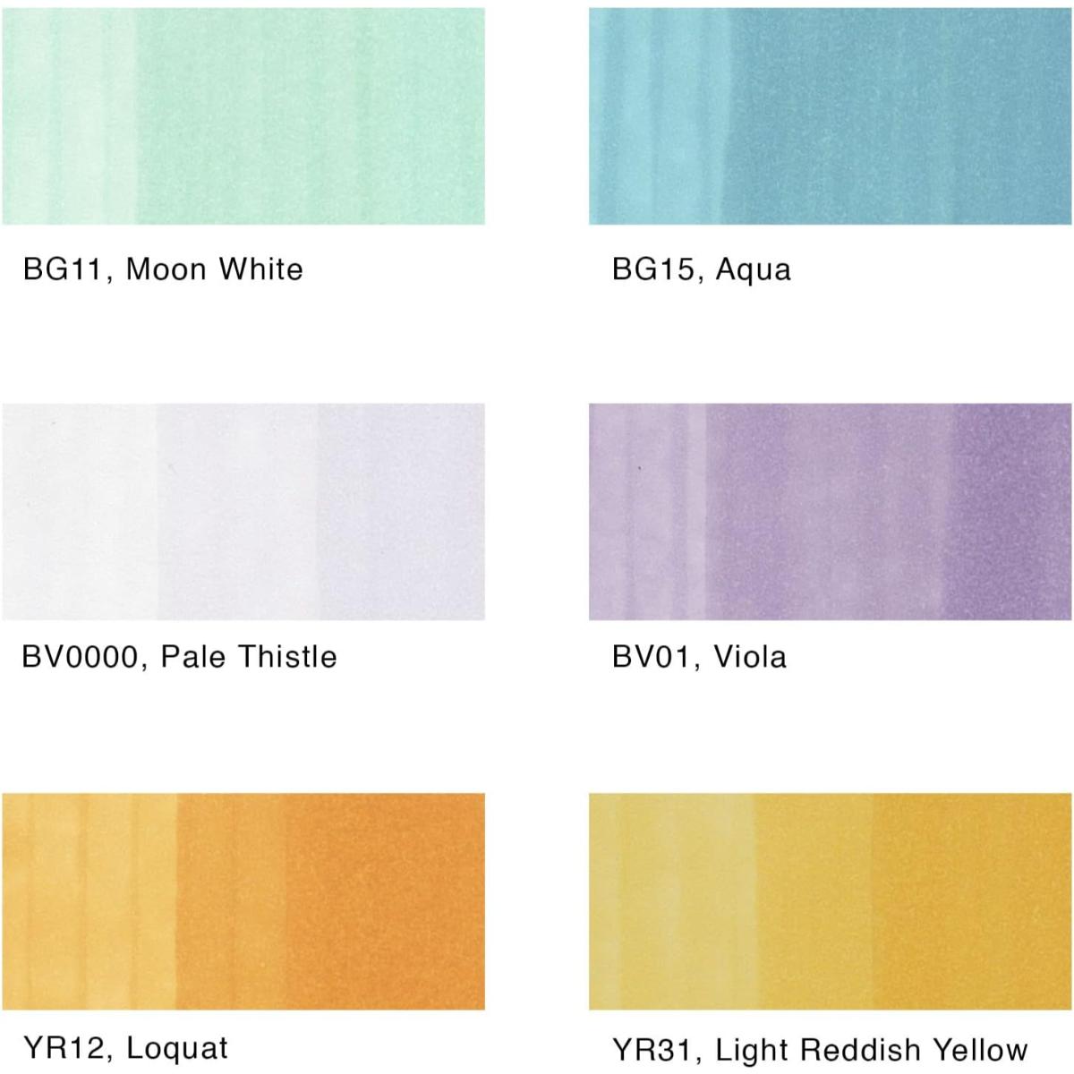 Copic Sketch Pale Pastels - Kit com 6 Tons Pastel