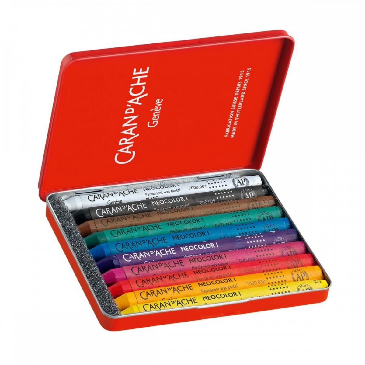 Giz Pastel Oleoso Neocolor I - Caran D´Ache - 10 Cores