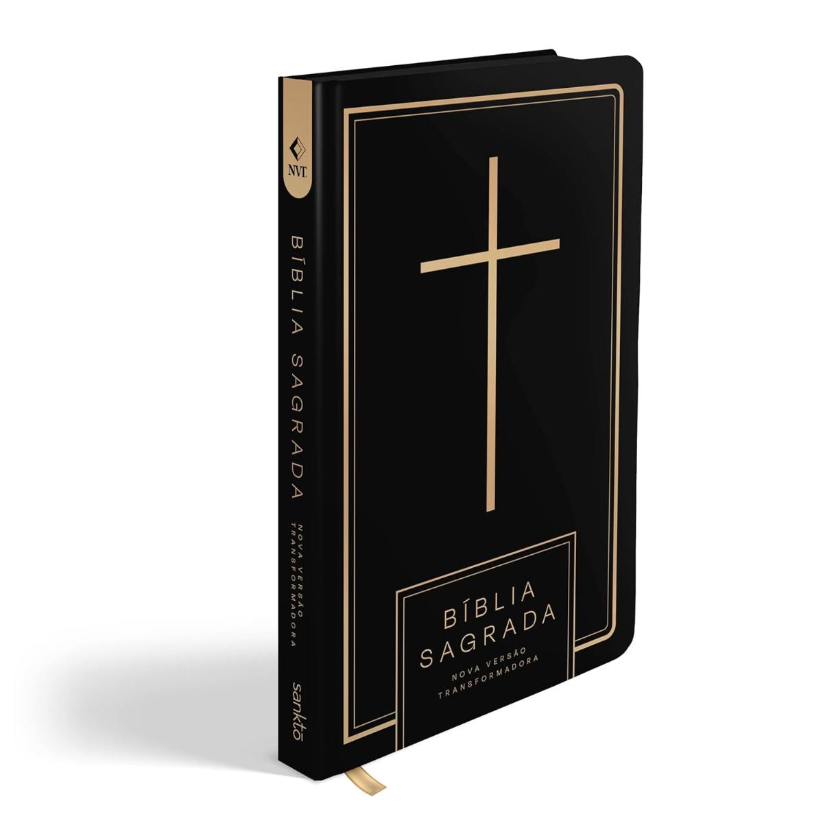Bíblia Sagrada NVT  Letra Normal  - Cruz All Black - Capa Dura