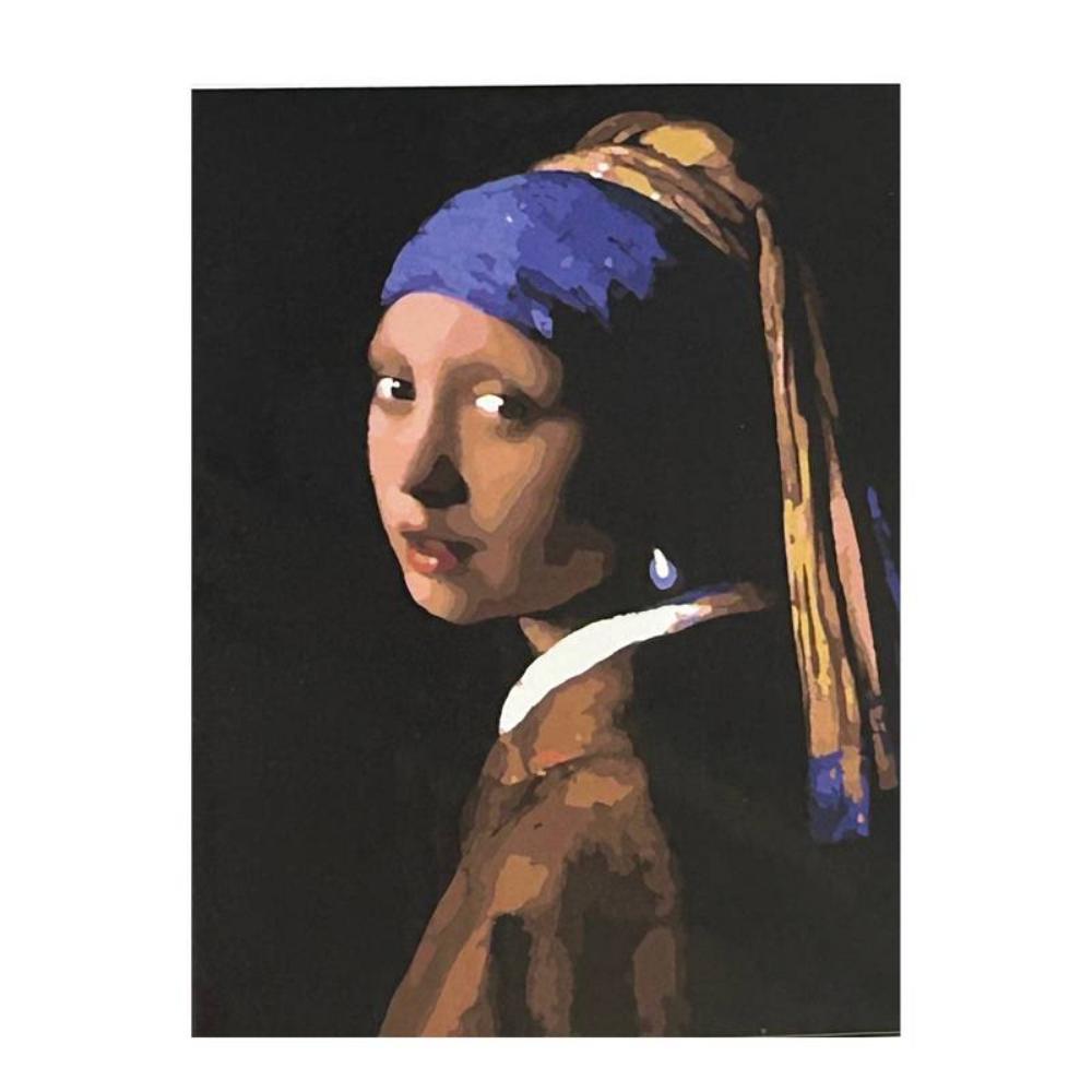 Kit Pintura Numerada em Tela - Vermeer - Moça com Brinco de Pérola - 40x50cm