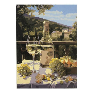 Kit Pintura Numerada em Tela - Vinho Verde - 40x50cm
