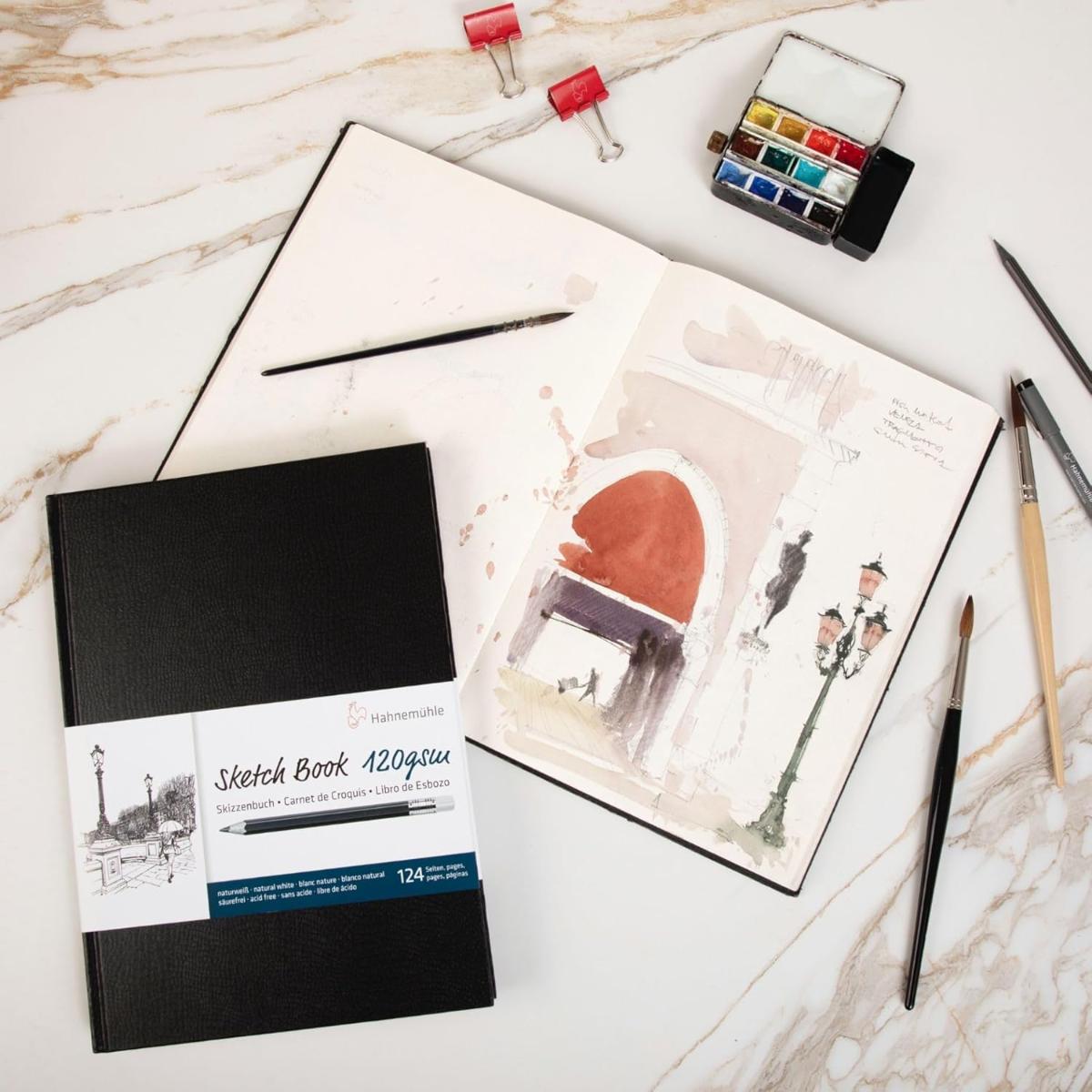 Sketchbook Hahnemühle A5 - 120g/m - 62 Folhas - Caderno de Esboços
