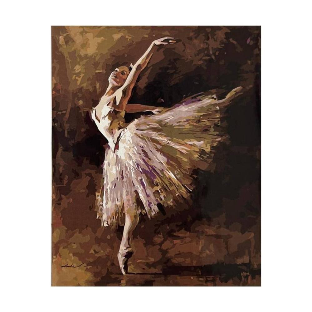 Kit Pintura Numerada em Tela - Bailarina - 40x50cm