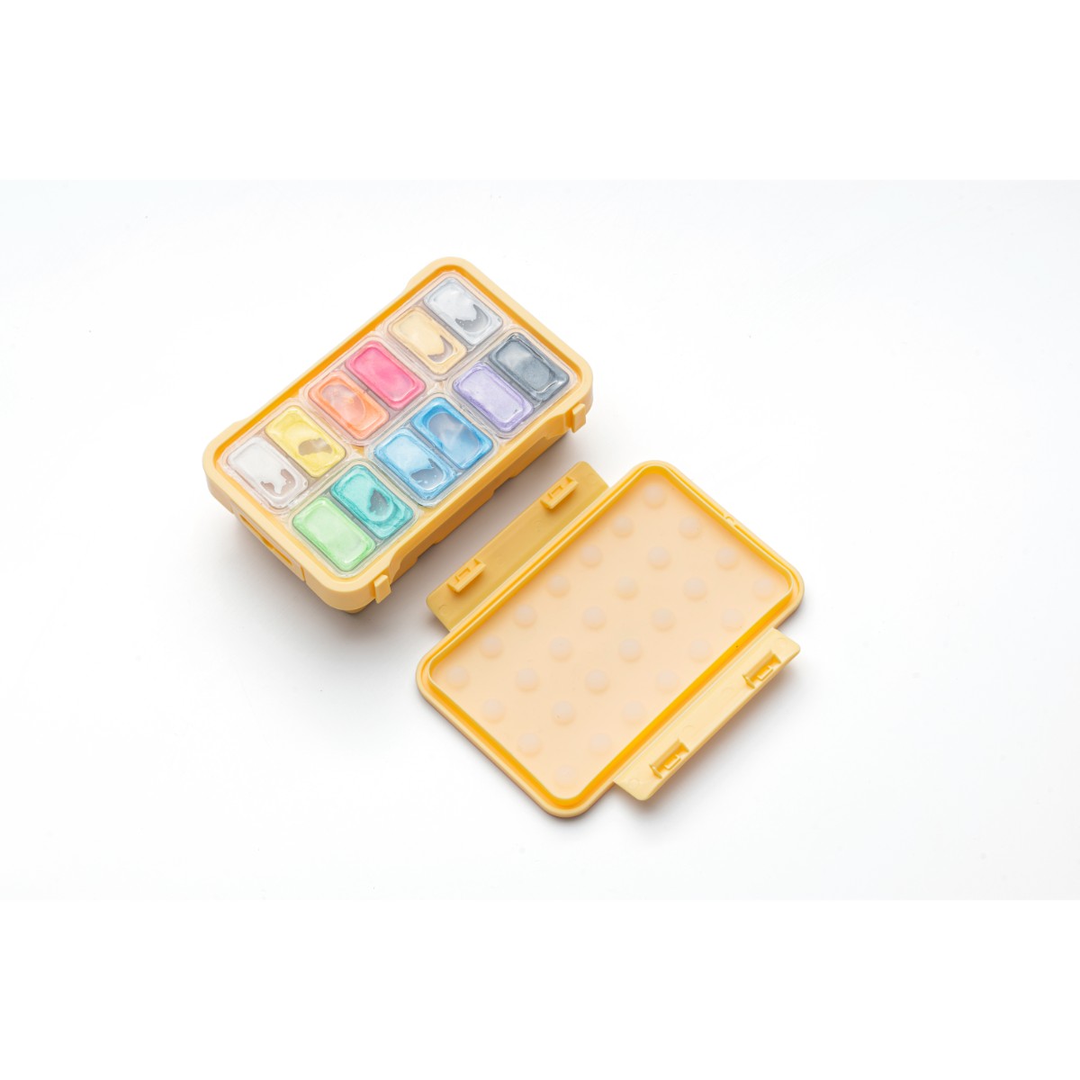 Tinta Guache HIMI 12 Cores Metálicas 12ml – Estojo Amarelo Himi
