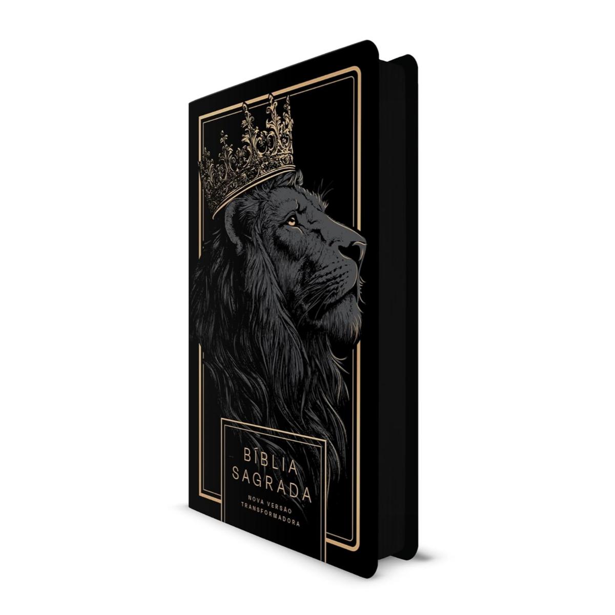 Bíblia Sagrada NVT Letra Normal  - Leão All Black - Capa dura