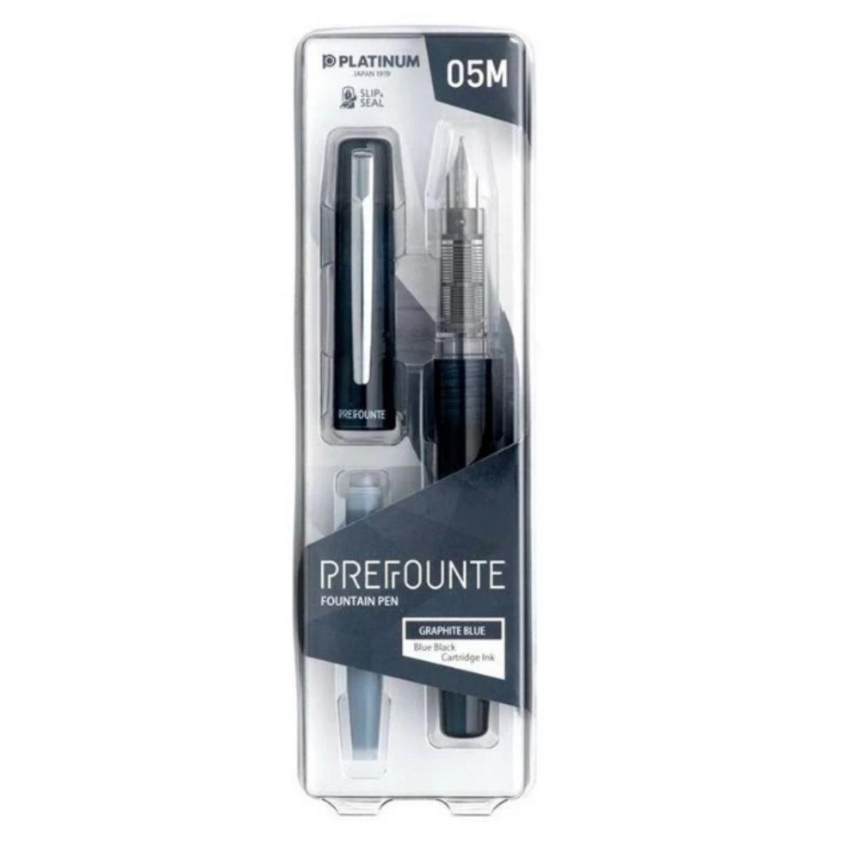 Caneta Tinteiro Platinum Prefounte 0,5 - Graphite Blue