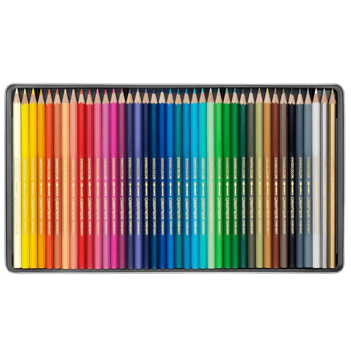 Lápis de Cor Aquarelável Caran D´Ache Swisscolor - 40 Cores