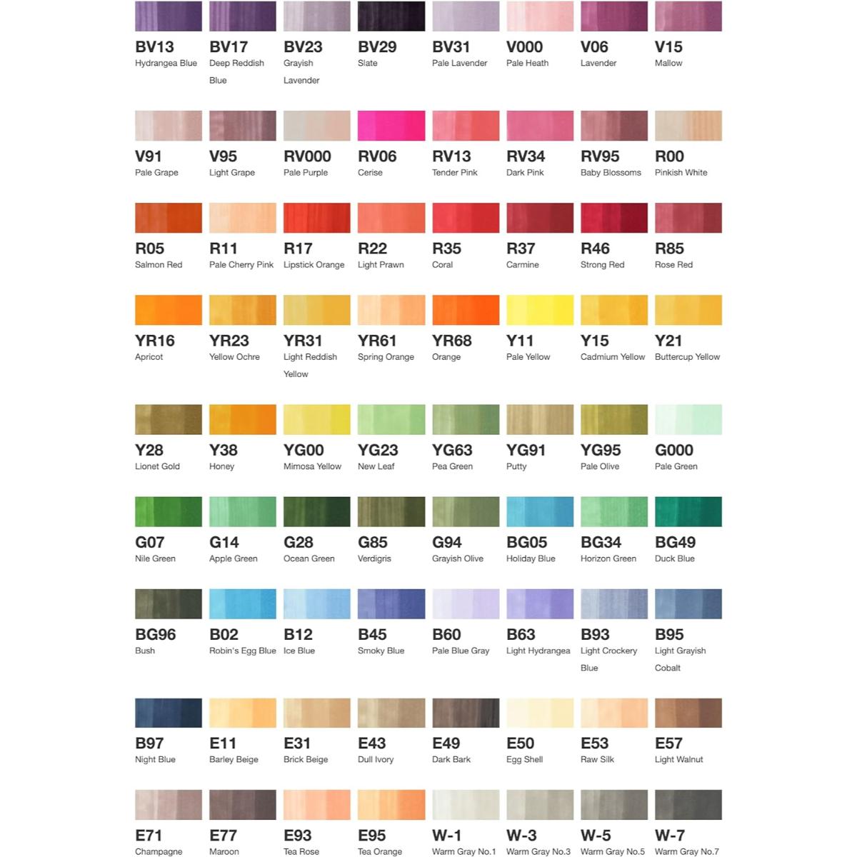 Copic Ciao - Estojo com 72 Cores - Conjunto 72B