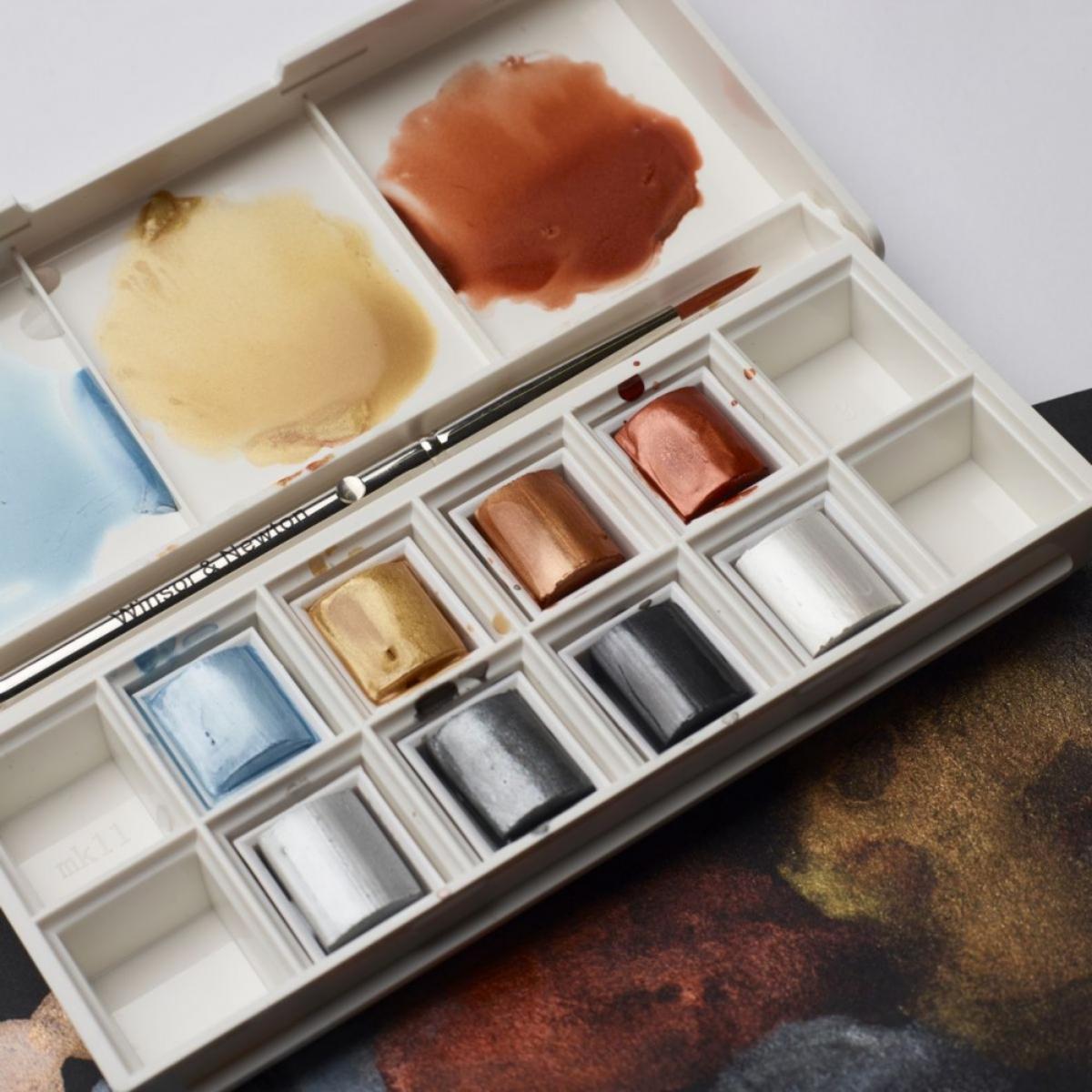 Estojo Aquarela Winsor & Newton Cotman - 08 Cores Metálicas Winsor & Newton