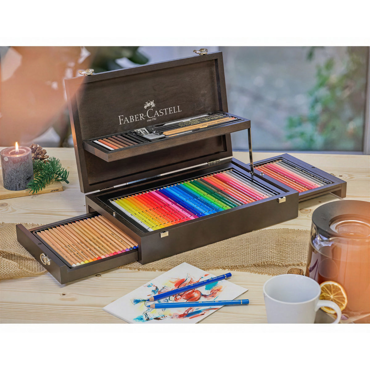 Estojo Art & Graphic Collection Faber-Castell em Madeira - 125 Peças Faber Castell