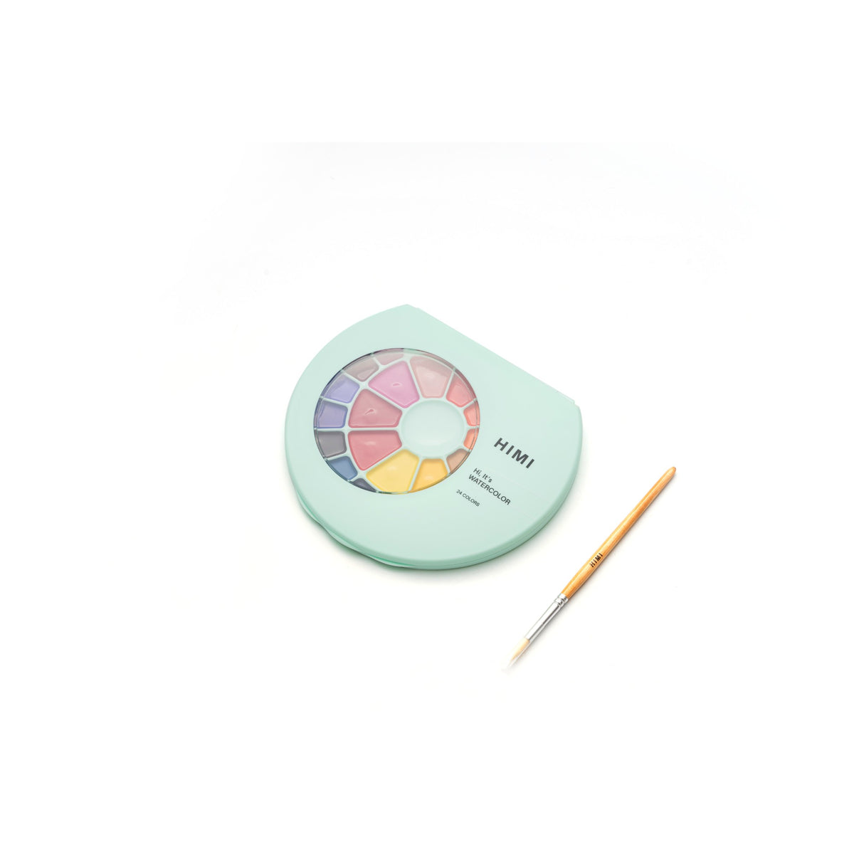 Estojo de Aquarela Semiúmida Himi - 24 Cores - Com Pincel - Roxo HIMI