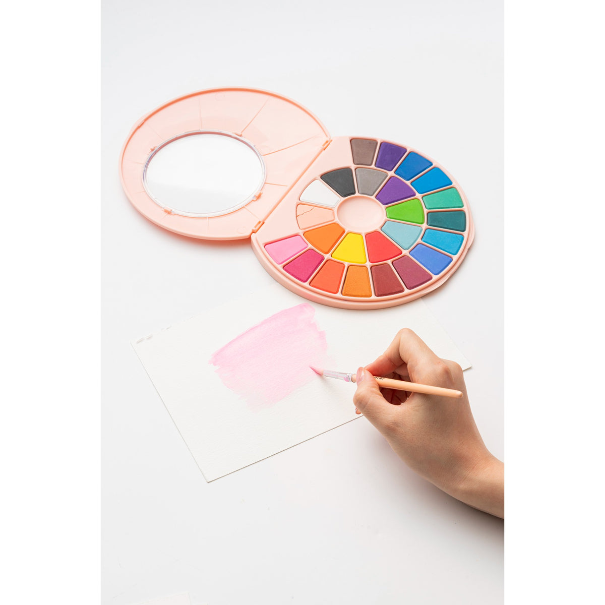 Estojo de Aquarela Sólida Himi - 24 Cores - Com Pincel - Peach HIMI