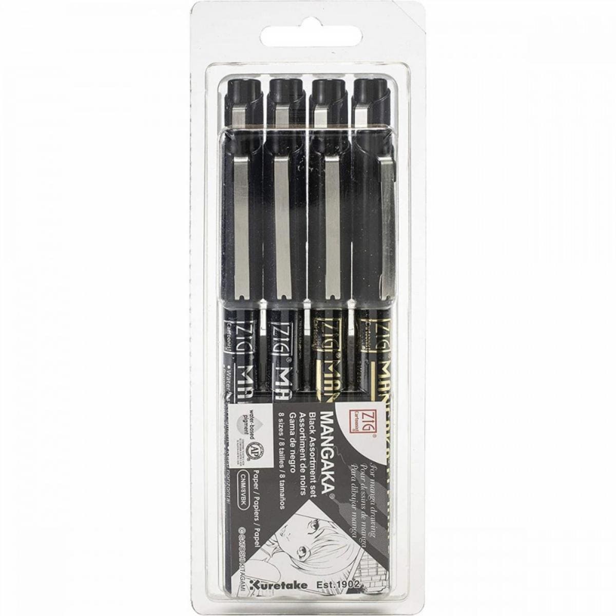 Estojo de Canetas Para Desenho Kuretake Mangaka - 8 Canetas Kuretake