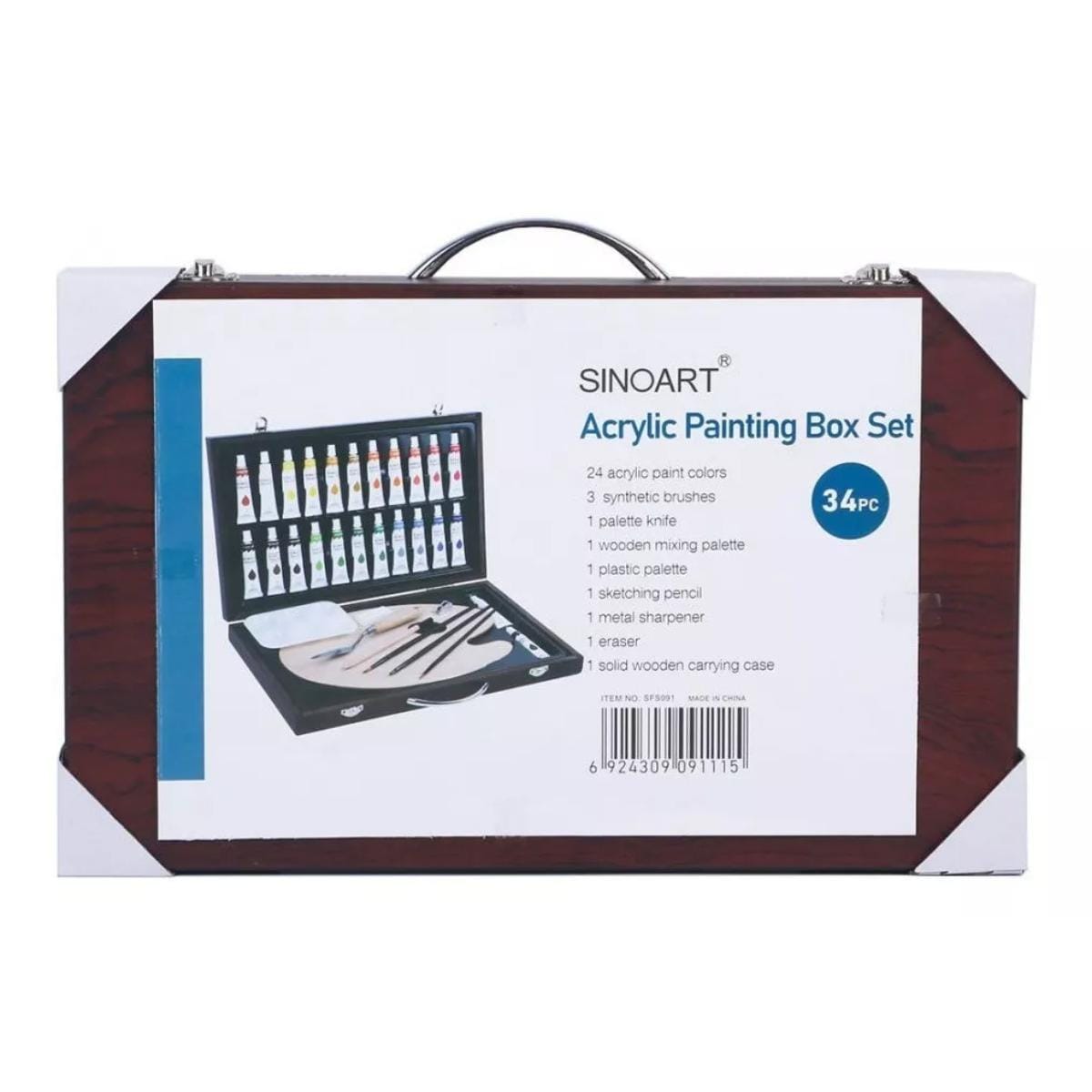 Estojo de Tinta Acrílica Sinoart - 34 Peças Sinoart