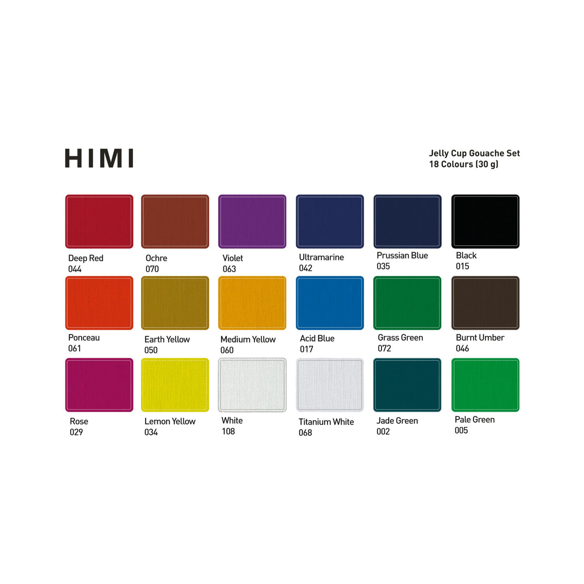 Estojo de Tinta Guache Himi - 18 Cores - 3 Pincéis - Rosa HIMI