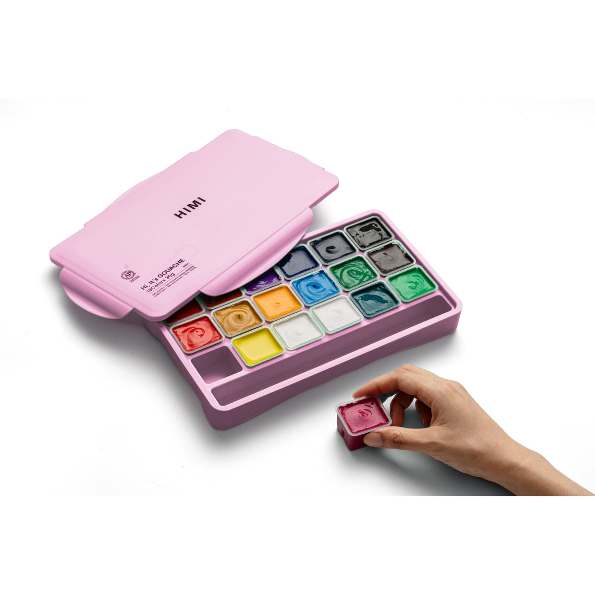 Estojo de Tinta Guache Himi - 18 Cores - Rosa HIMI