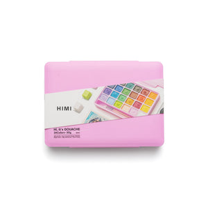 Estojo de Tinta Guache Himi - 24 Cores - 3 Pincéis - Pink