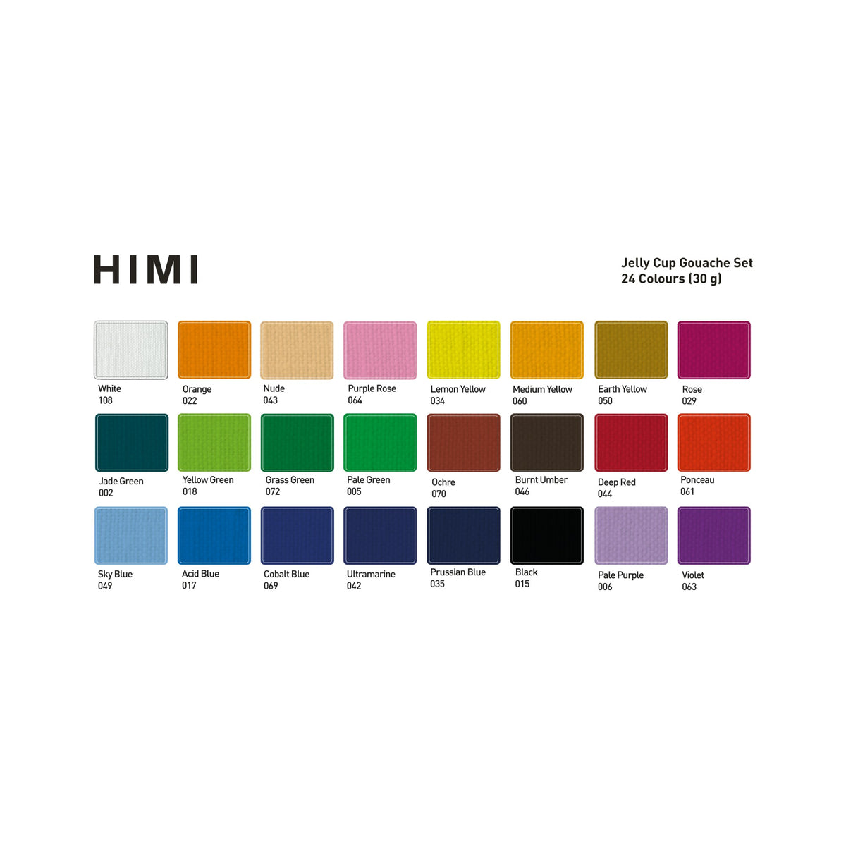 Estojo de Tinta Guache Himi - 24 Cores - 3 Pincéis - Pink HIMI