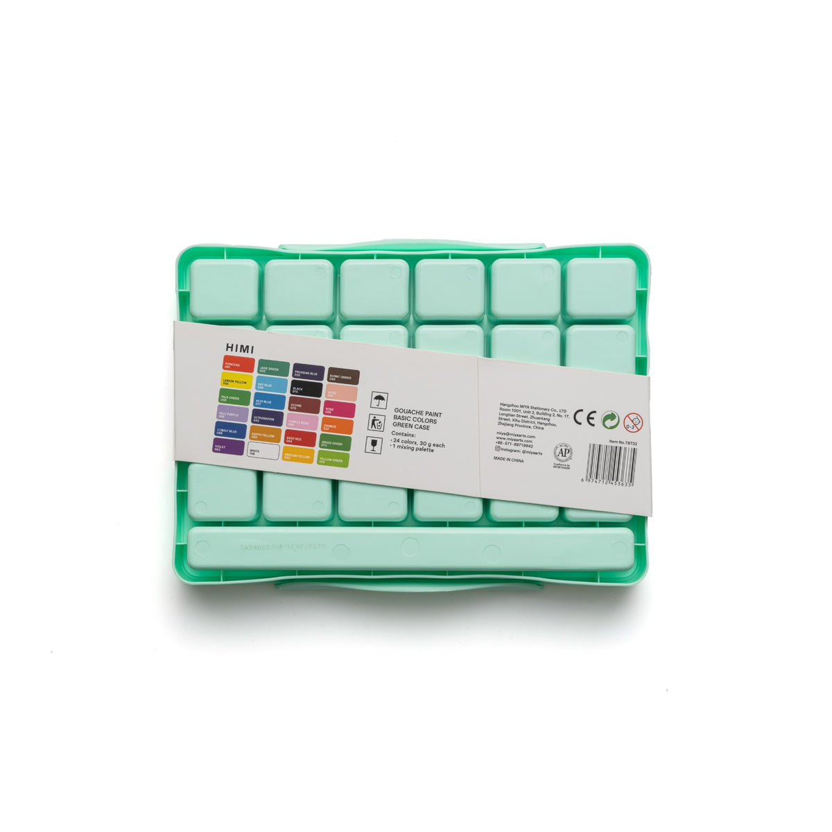 Estojo de Tinta Guache Himi - 24 Cores - Verde HIMI