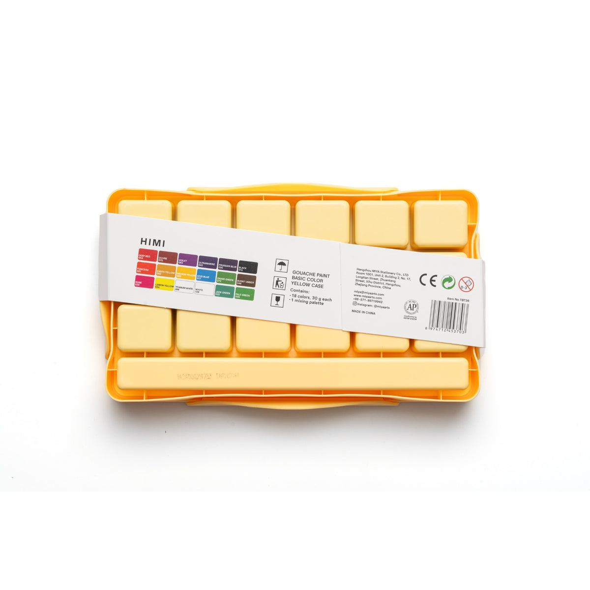 Estojo de Tinta Guache Himi Basic - 18 Cores - 3 Pincéis HIMI