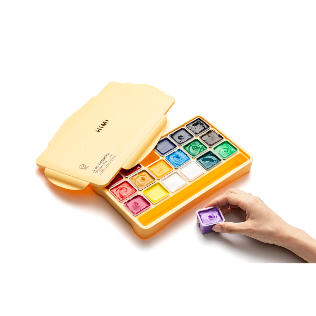 Estojo de Tinta Guache Himi Basic - 18 Cores - 3 Pincéis HIMI