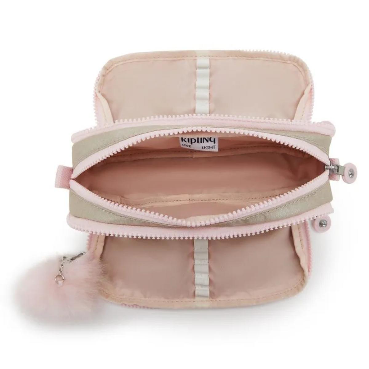 Estojo Kipling Gitroy - Gold Shimmer Livraria Skilo