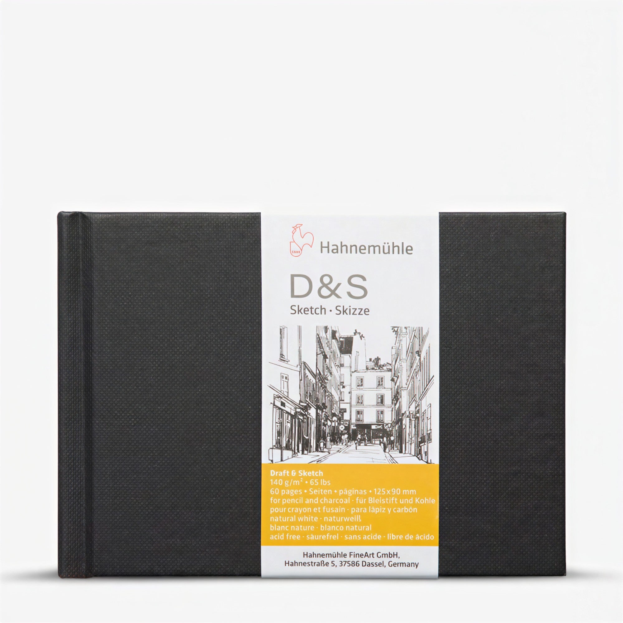 Sketchbook D&S Hahnemühle - Black - 9x12,5cm Paisagem - 140g/m²