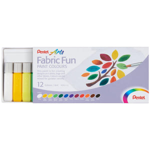 Tinta Para Tecido Pentel Fabric Fun - 12 Cores Clássicas