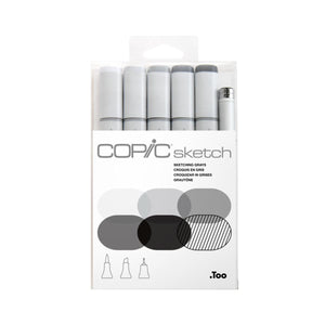 Copic Sketch - Estojo com 5 Tons de Cinza + 1 Multiliner
