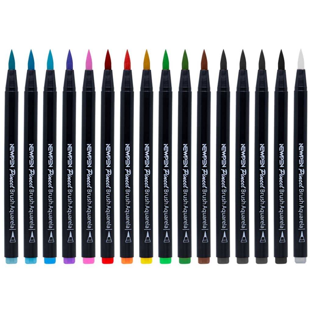 Brush Pen New Pen - 15 Cores + Blender