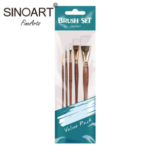 Kit Pincel Sintético Branco Sinoart C/5