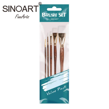 Kit Pincel Sintético Branco Sinoart C/5
