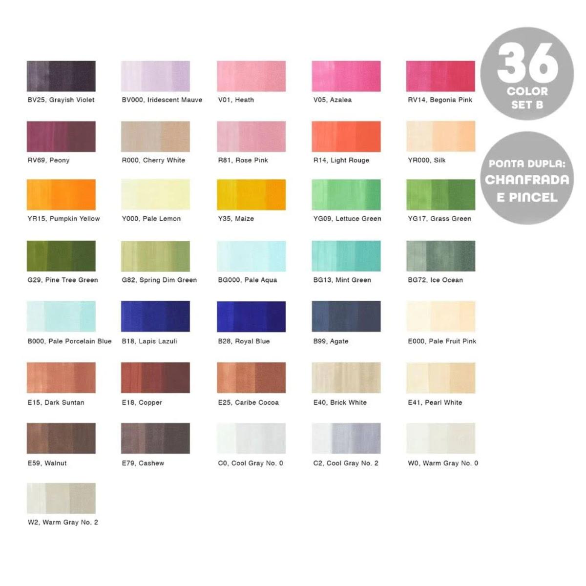 Copic Ciao - Estojo com 36 Cores - Conjunto 36B