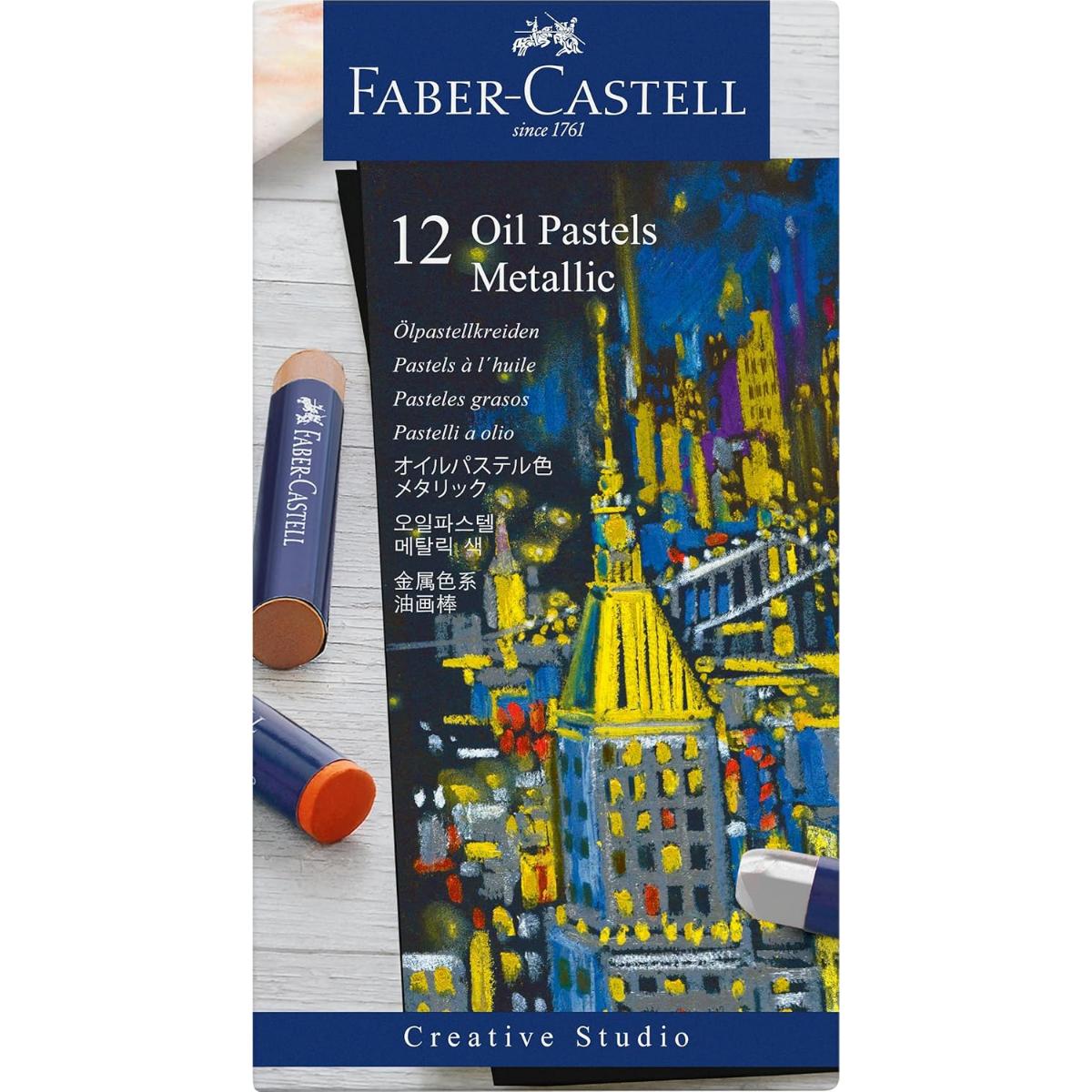 Giz Pastel Oleoso Faber-Castell - 12 Cores Metálicas