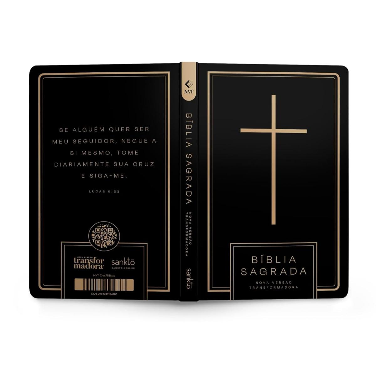 Bíblia Sagrada NVT  Letra Normal  - Cruz All Black - Capa Dura