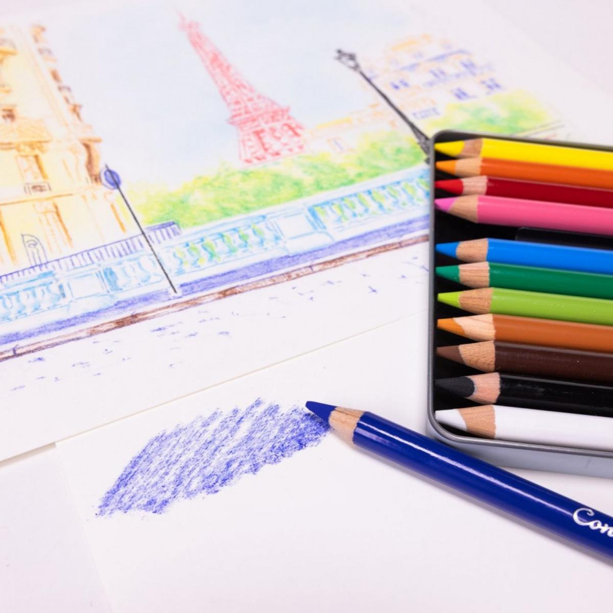Lápis Pastel Seco Conté à Paris - 12 Cores