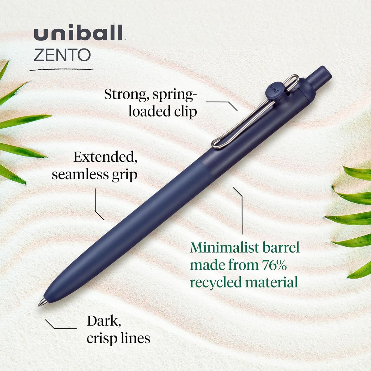 Caneta Gel Uniball Zento - 0,7mm - Retrátil - Cores