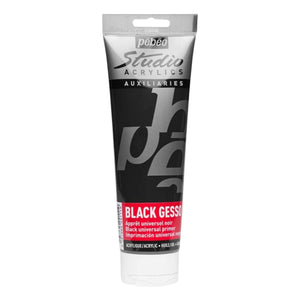 Gesso Acrílico Preto - Pebeo Studio Acrylics 250ml Black Gesso