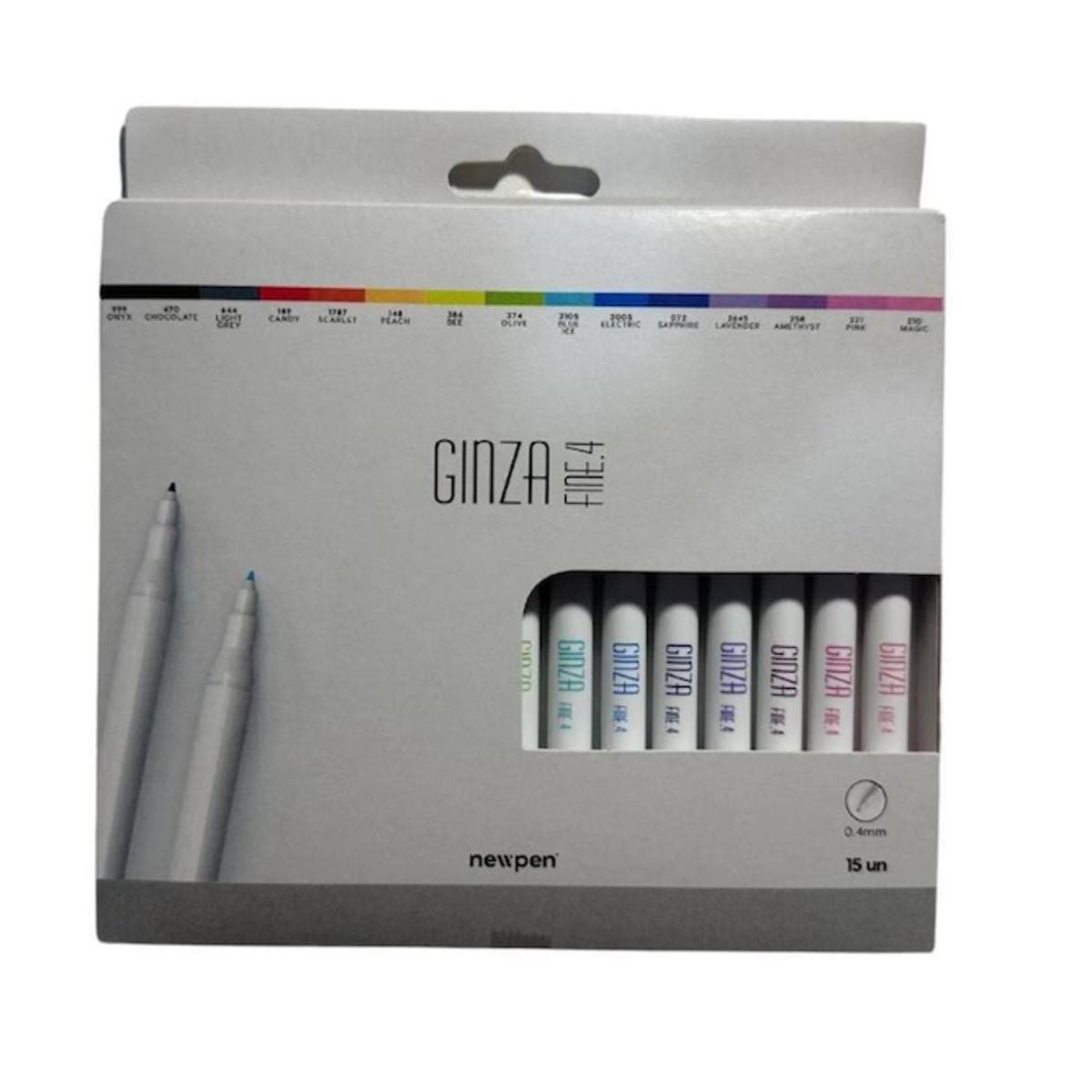 Ginza Fineliner - Caneta Hidrográfica Newpen - 15 cores NewPen