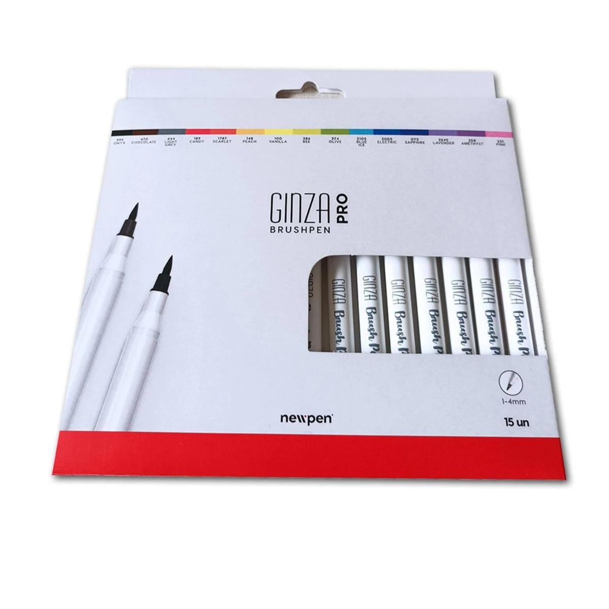 Ginza Pro - Caneta Hidrográfica Newpen - 15 cores NewPen