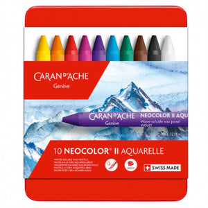 Giz Pastel Aquarelável Neocolor II - Caran D´Ache - 10 Cores