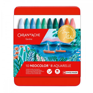 Giz Pastel Aquarelável Neocolor II - Caran D´Ache - Ed Especial Beya Rebai - 10 Tons Frios