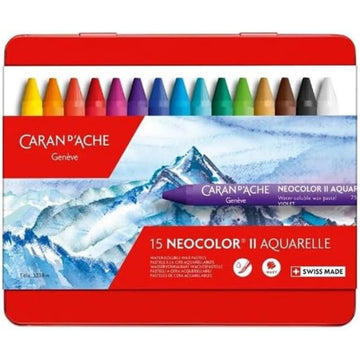 Giz Pastel Aquarelável Neocolor II - Caran D´Ache - Estojo com 15 Cores Caran D´ Ache