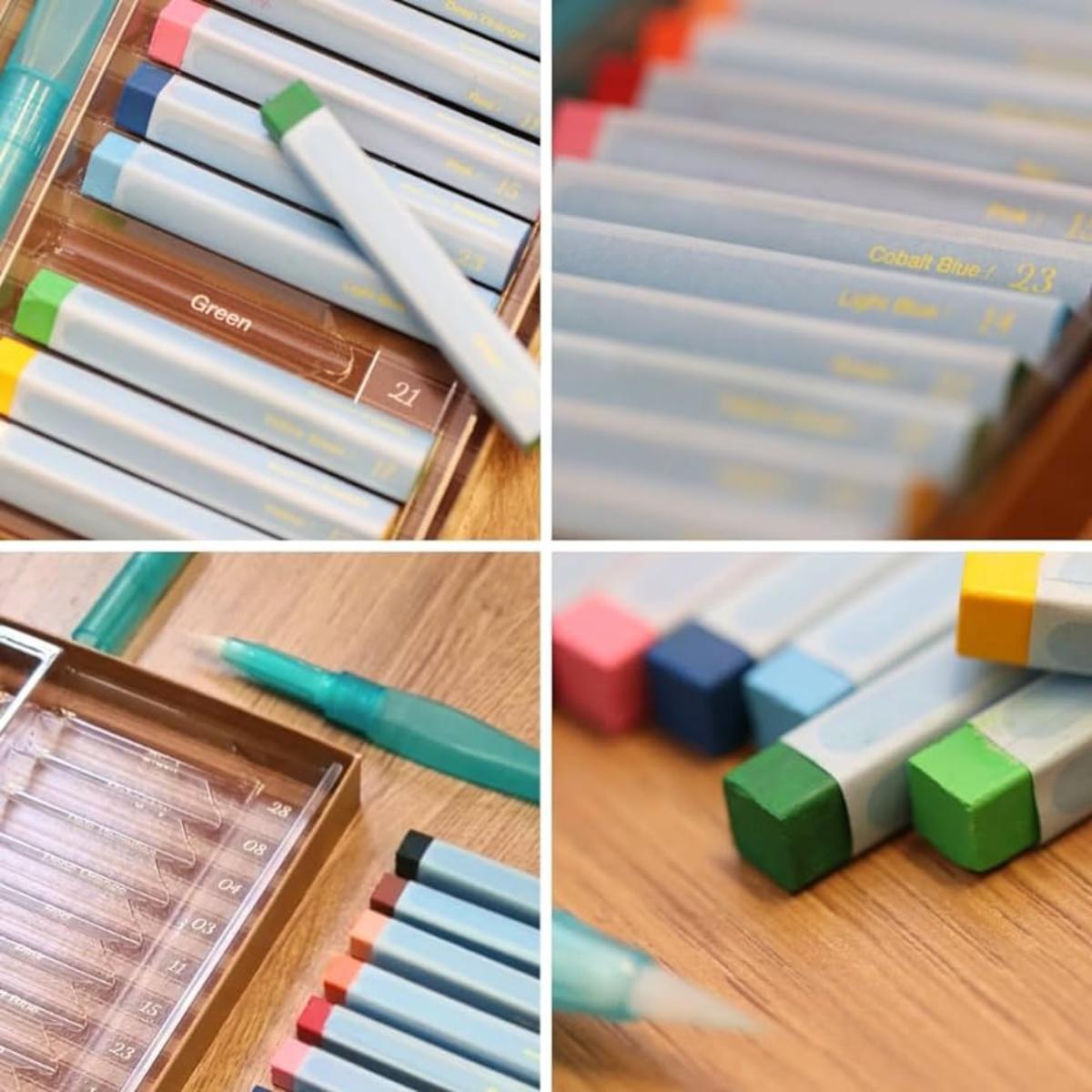 Giz Pastel Oleoso Aquarelável - Aquash Pastels - 12 Cores Livraria Skilo